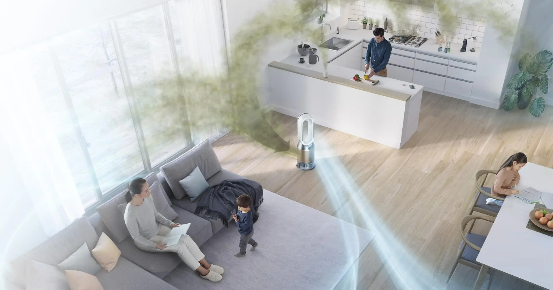 Oczyszczacz powietrza i wentylator z funkcją nawilżania Dyson Purifier Humidify + Cool Autoreact PH3A